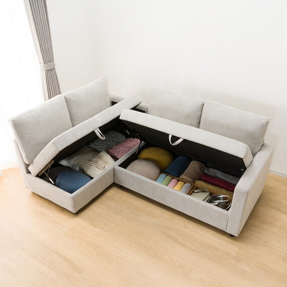 コーナーソファ 布張りタイプ (ノアーク2 右カウチ 撥水加工タイプ MO) 5枚目画像