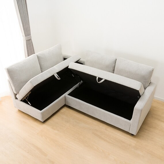 コーナーソファ 布張りタイプ (ノアーク2 右カウチ 撥水加工タイプ MO) 6枚目画像