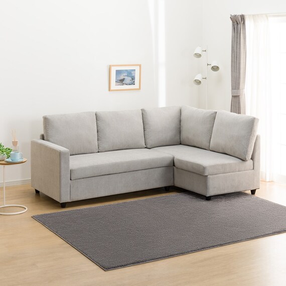 コーナーソファ 布張りタイプ (ノアーク2 左カウチ 撥水加工タイプ MO) 1枚目画像