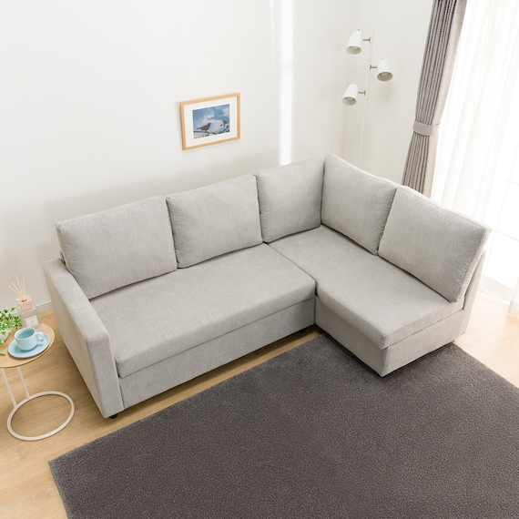 コーナーソファ 布張りタイプ (ノアーク2 左カウチ 撥水加工タイプ MO) 4枚目画像