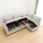 コーナーソファ 布張りタイプ (ノアーク2 左カウチ 撥水加工タイプ MO) 5枚目画像