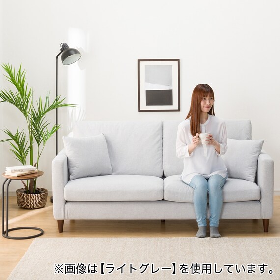 3人掛けカスタマイズソファ 布張りタイプ (MS02 ふつう スリム肘 標準タイプ/木製脚MBR MGY) 25枚目画像