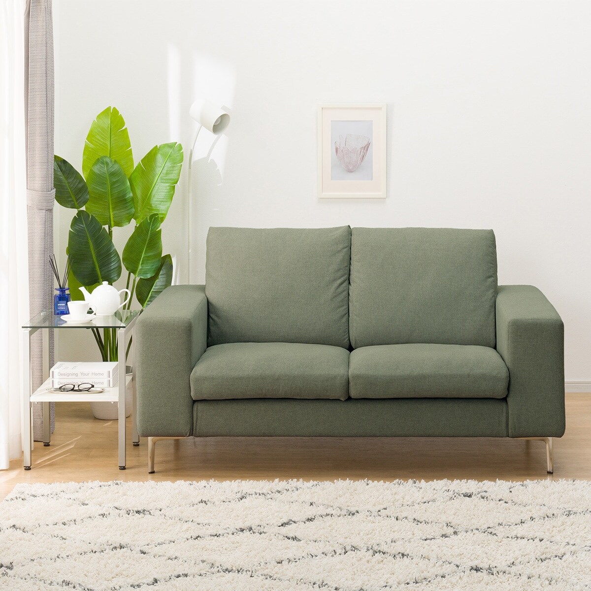 2人掛けカスタマイズソファ 布張りタイプ (ミディアムタイプ/ハイ