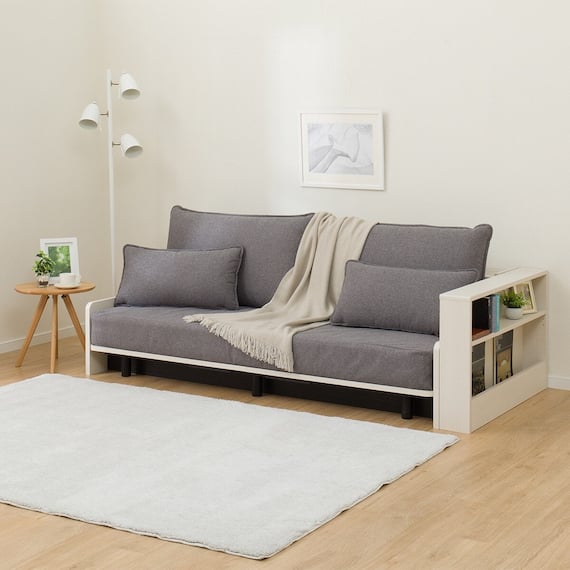 ベッドソファ サイドラック付き (B2 MGY/WW) 1枚目画像
