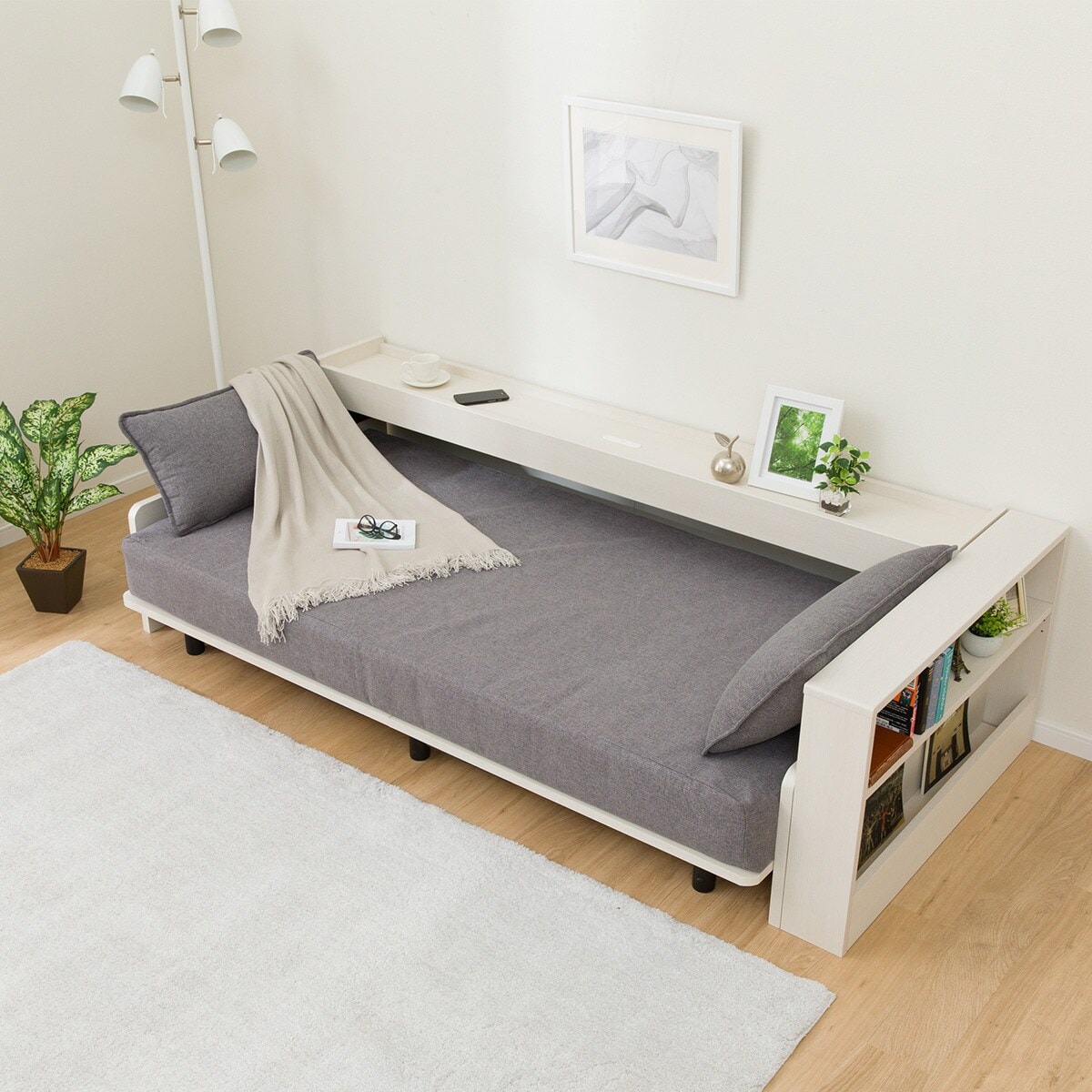 【美品】ニトリ　ベッドソファー ベッドソファ(B2 MGY/MBR) | ニトリネット【公式】 家具