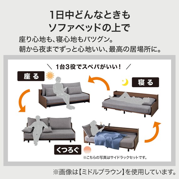ベッドソファ (B2 MGY/LBR) | ニトリネット【公式】 家具・インテリア通販