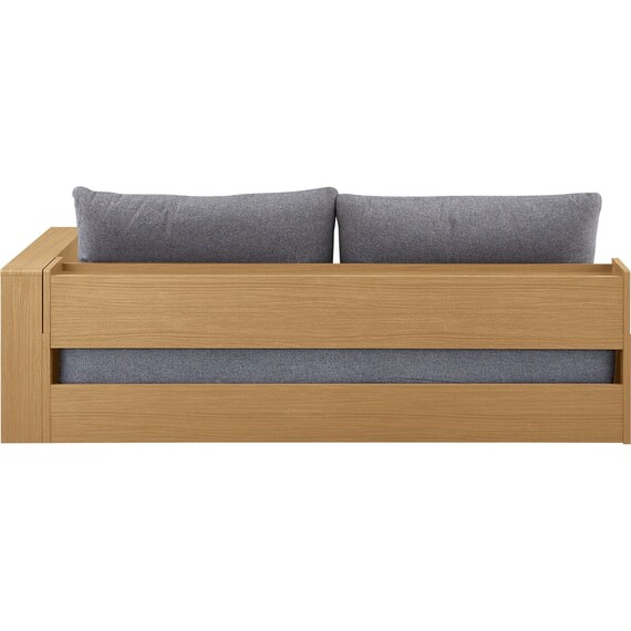 ベッドソファ サイドラック付き (B2 MGY/LBR) 14枚目画像