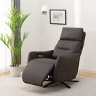 電動リクライニングパーソナルチェア + テーブルセット 本革(一部合成皮革)タイプ (LE01-2 2モーター DBR) 15枚目画像