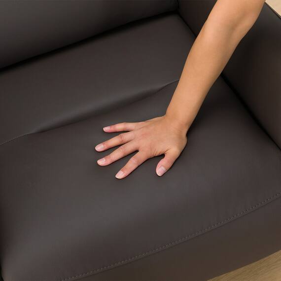 電動リクライニングパーソナルチェア + テーブルセット 本革(一部合成皮革)タイプ (LE01-2 2モーター DBR) 25枚目画像