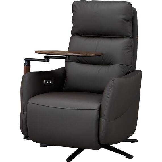 電動リクライニングパーソナルチェア + テーブルセット 本革(一部合成皮革)タイプ (LE01-2 2モーター DBR) 32枚目画像