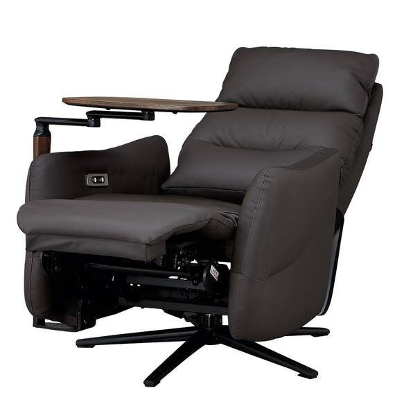 電動リクライニングパーソナルチェア + テーブルセット 本革(一部合成皮革)タイプ (LE01-2 2モーター DBR) 33枚目画像