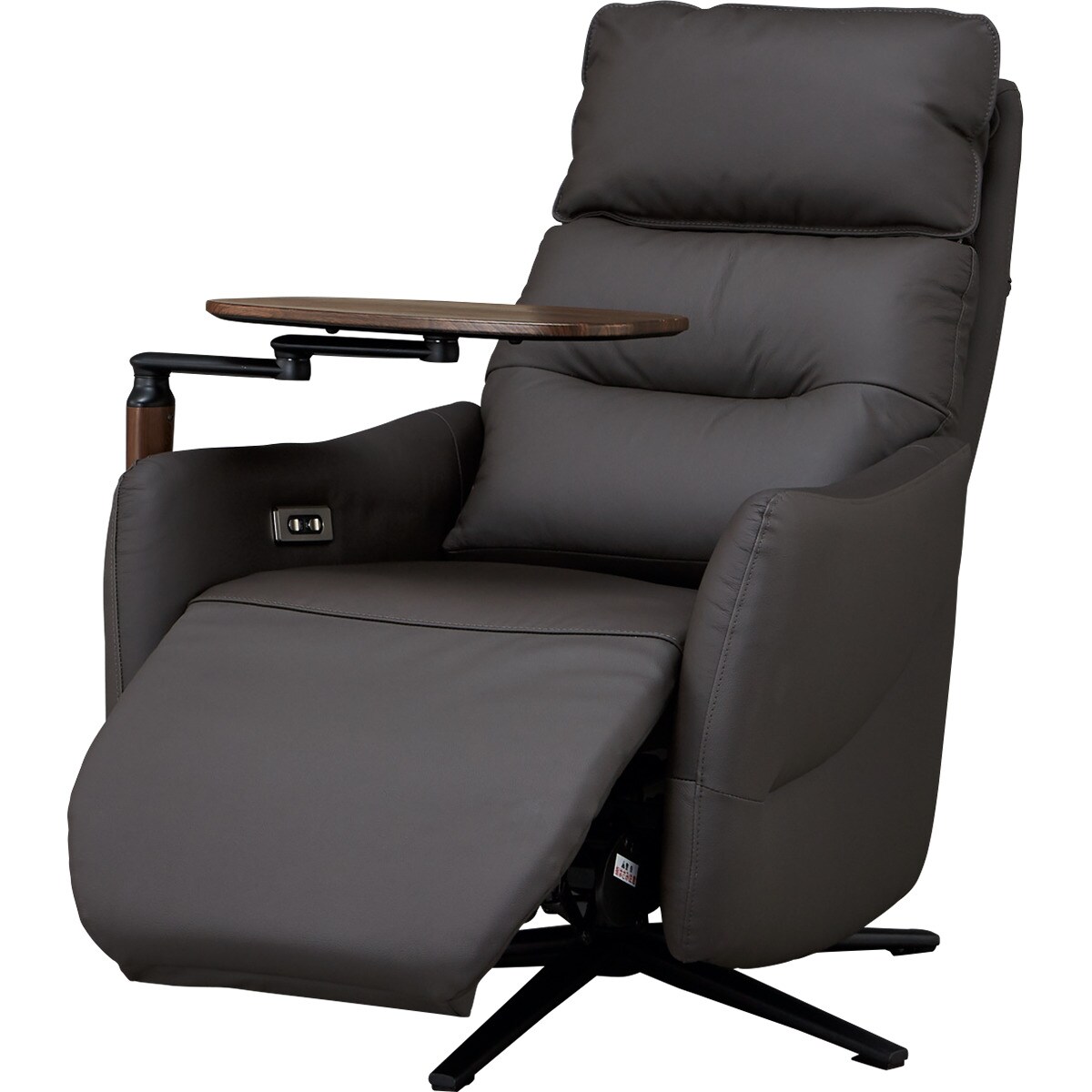 電動リクライニングパーソナルチェア + テーブルセット 本革 (一部合成