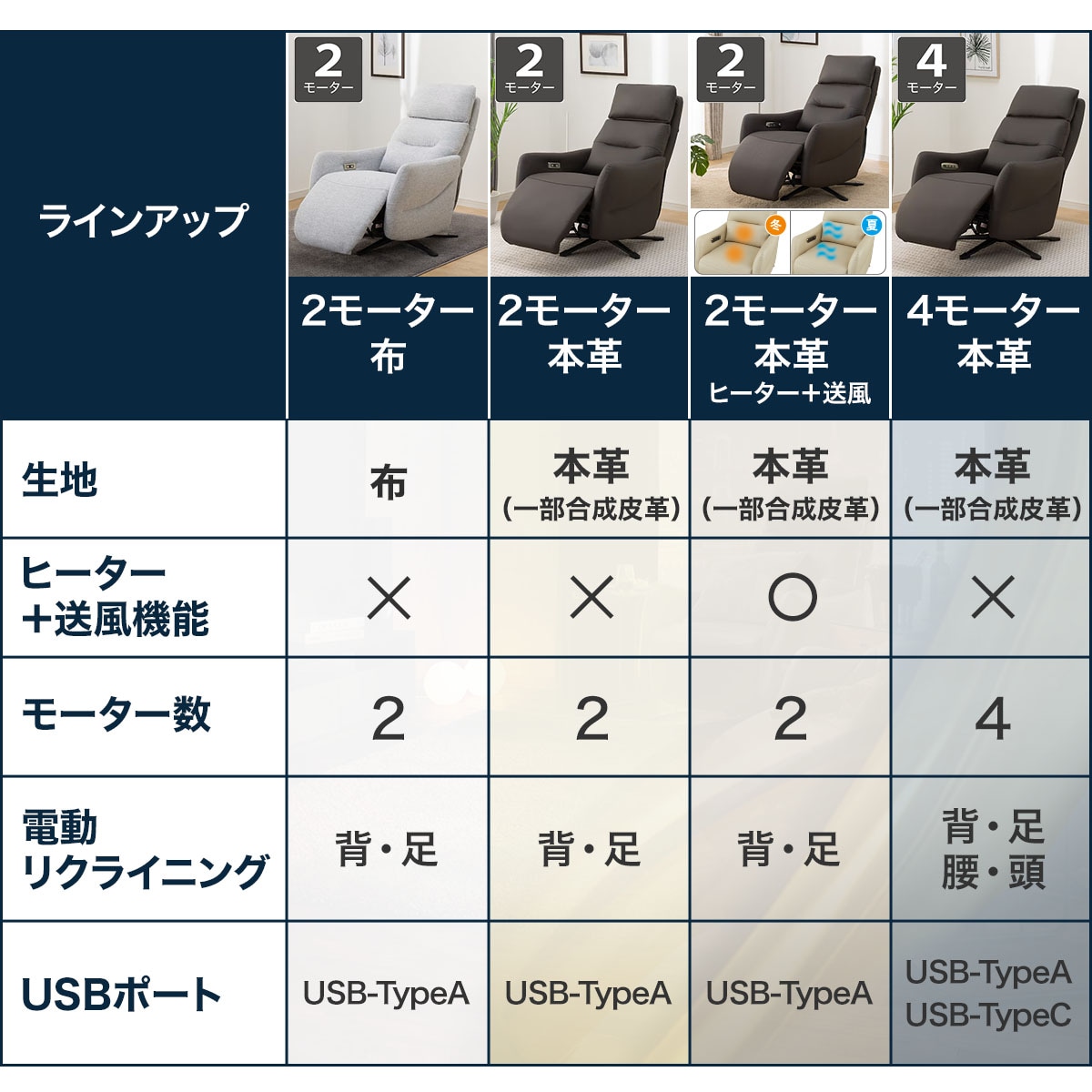 電動リクライニングパーソナルチェア (2モーター LE01-2 BE