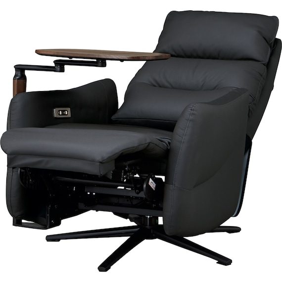 電動リクライニングパーソナルチェア + テーブルセット 本革(一部合成皮革)タイプ (LE01-2 2モーター BK) 32枚目画像