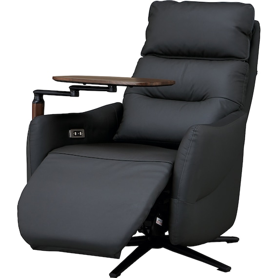 電動リクライニングパーソナルチェア + テーブルセット 本革(一部合成皮革)タイプ (LE01-2 2モーター BK) 33枚目画像