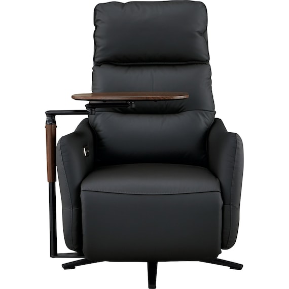 電動リクライニングパーソナルチェア + テーブルセット 本革(一部合成皮革)タイプ (LE01-2 2モーター BK) 34枚目画像