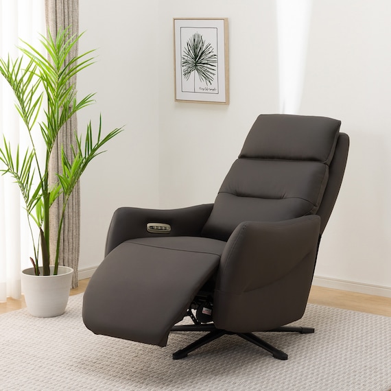 電動リクライニングパーソナルチェア + テーブルセット 本革(一部合成皮革)タイプ (LE01-2 4モーター DBR) 17枚目画像