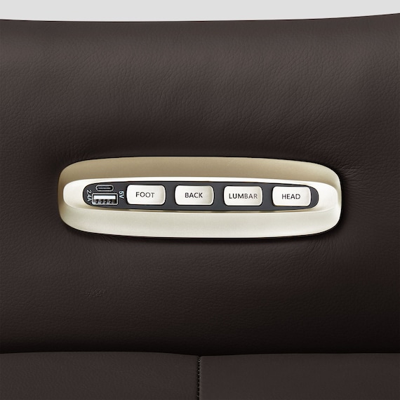 電動リクライニングパーソナルチェア + テーブルセット 本革(一部合成皮革)タイプ (LE01-2 4モーター DBR) 30枚目画像