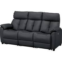 3人掛けテーブル付き電動リクライニングソファ 本革(一部合成皮革)タイプ (LE08ｰ2 BK)