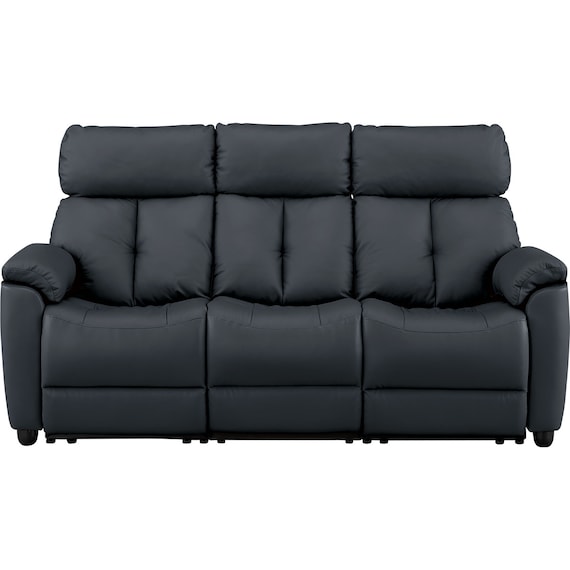 3人掛けテーブル付き電動リクライニングソファ 本革(一部合成皮革)タイプ (LE08ー2 BK) 2枚目画像