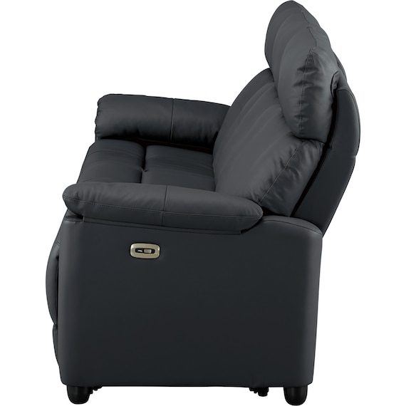 3人掛けテーブル付き電動リクライニングソファ 本革(一部合成皮革)タイプ (LE08ー2 BK) 3枚目画像