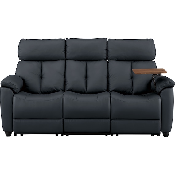 3人掛けテーブル付き電動リクライニングソファ 本革(一部合成皮革)タイプ (LE08ー2 BK) 6枚目画像