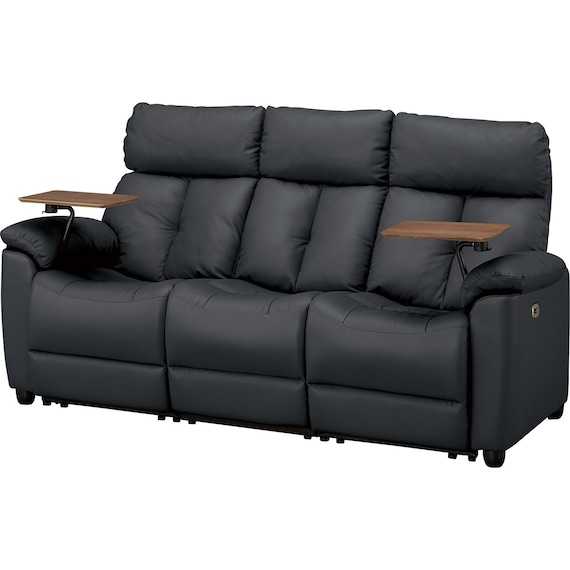 3人掛けテーブル付き電動リクライニングソファ 本革(一部合成皮革)タイプ (LE08ー2 BK) 8枚目画像