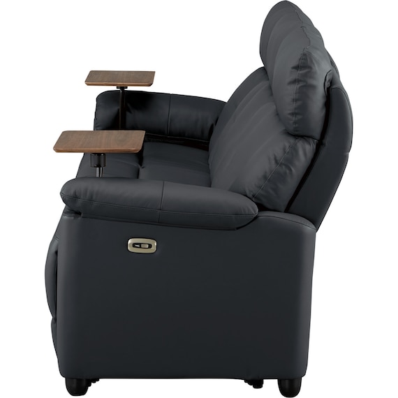 3人掛けテーブル付き電動リクライニングソファ 本革(一部合成皮革)タイプ (LE08ー2 BK) 10枚目画像