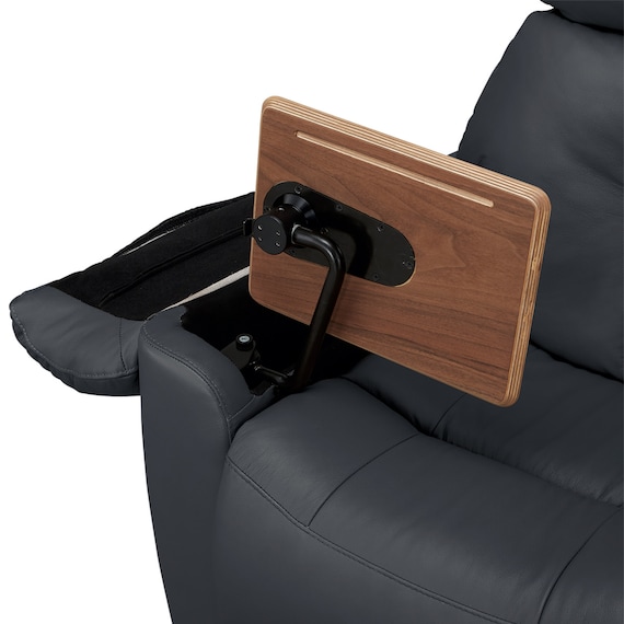 3人掛けテーブル付き電動リクライニングソファ 本革(一部合成皮革)タイプ (LE08ー2 BK) 14枚目画像