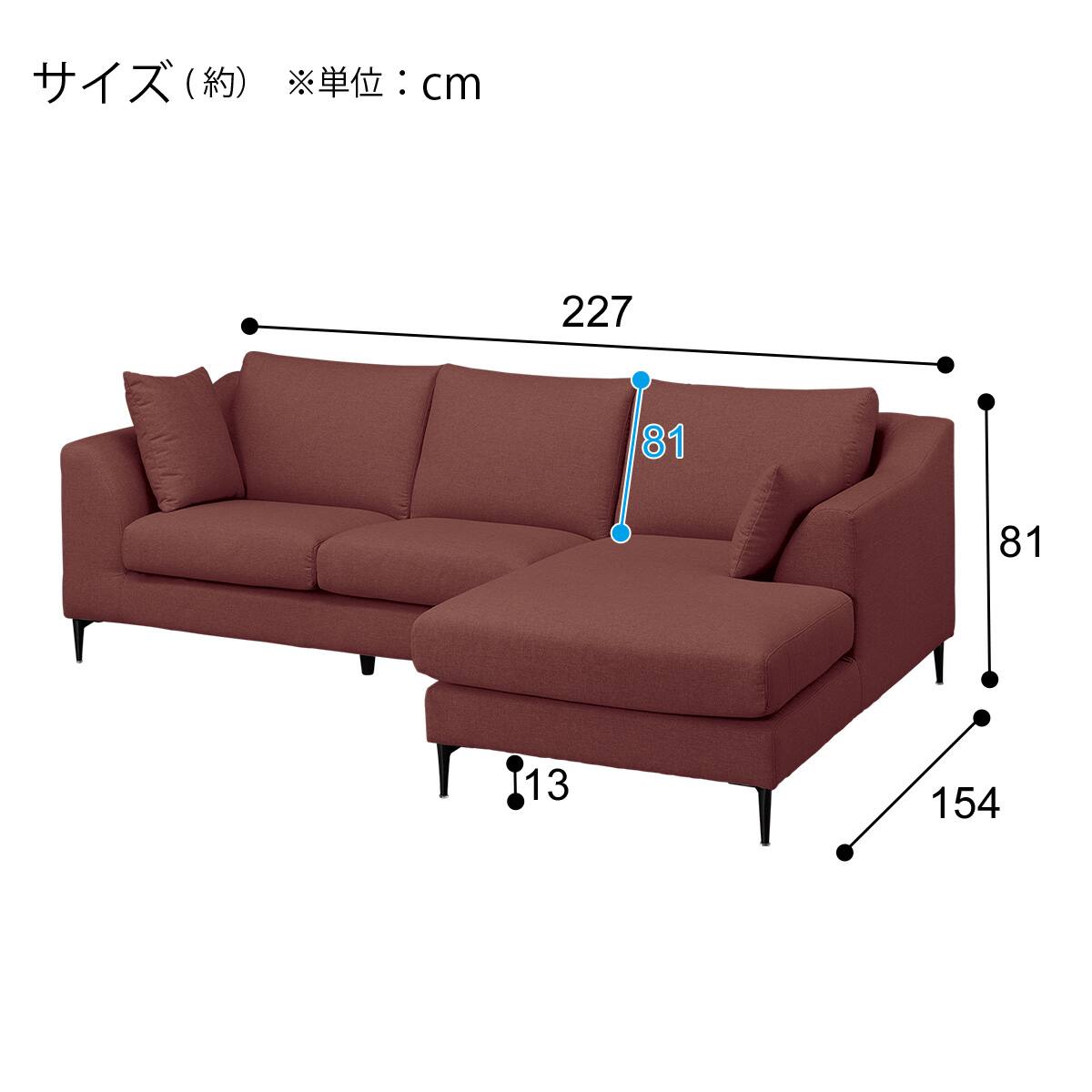 カウチソファ + ヘッドレスト1個セット 布張りタイプ (Nポケット BS15
