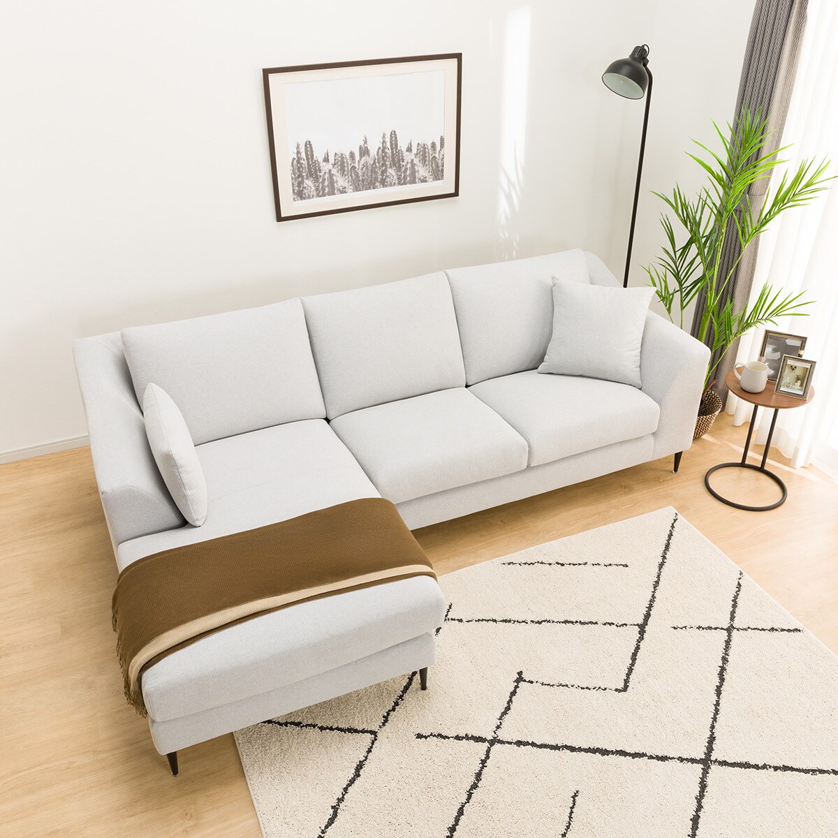 カウチソファ 布張りタイプ (Nポケット BS15 右カウチ AQ-LGY