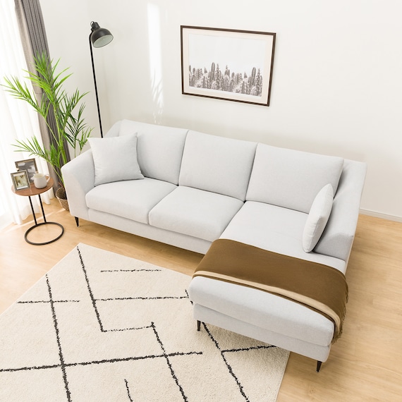 傷・汚れに強い カウチソファ 布張りタイプ (Nポケット BS15 Nシールド 左カウチ LGY) 2枚目画像