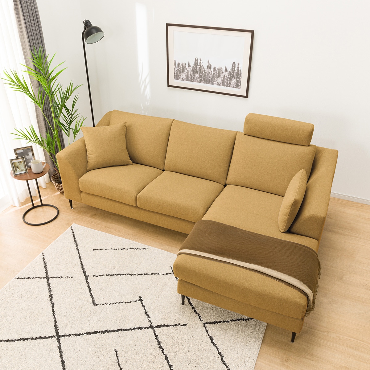 布張りカウチソファヘッドレストセット(Nポケット BS15 LC N