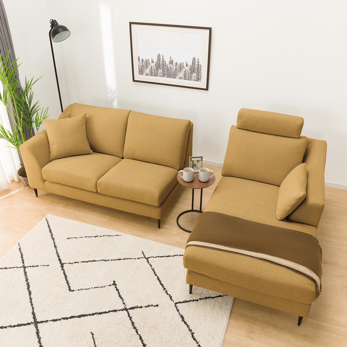 布張りカウチソファヘッドレストセット(Nポケット BS15 LC N