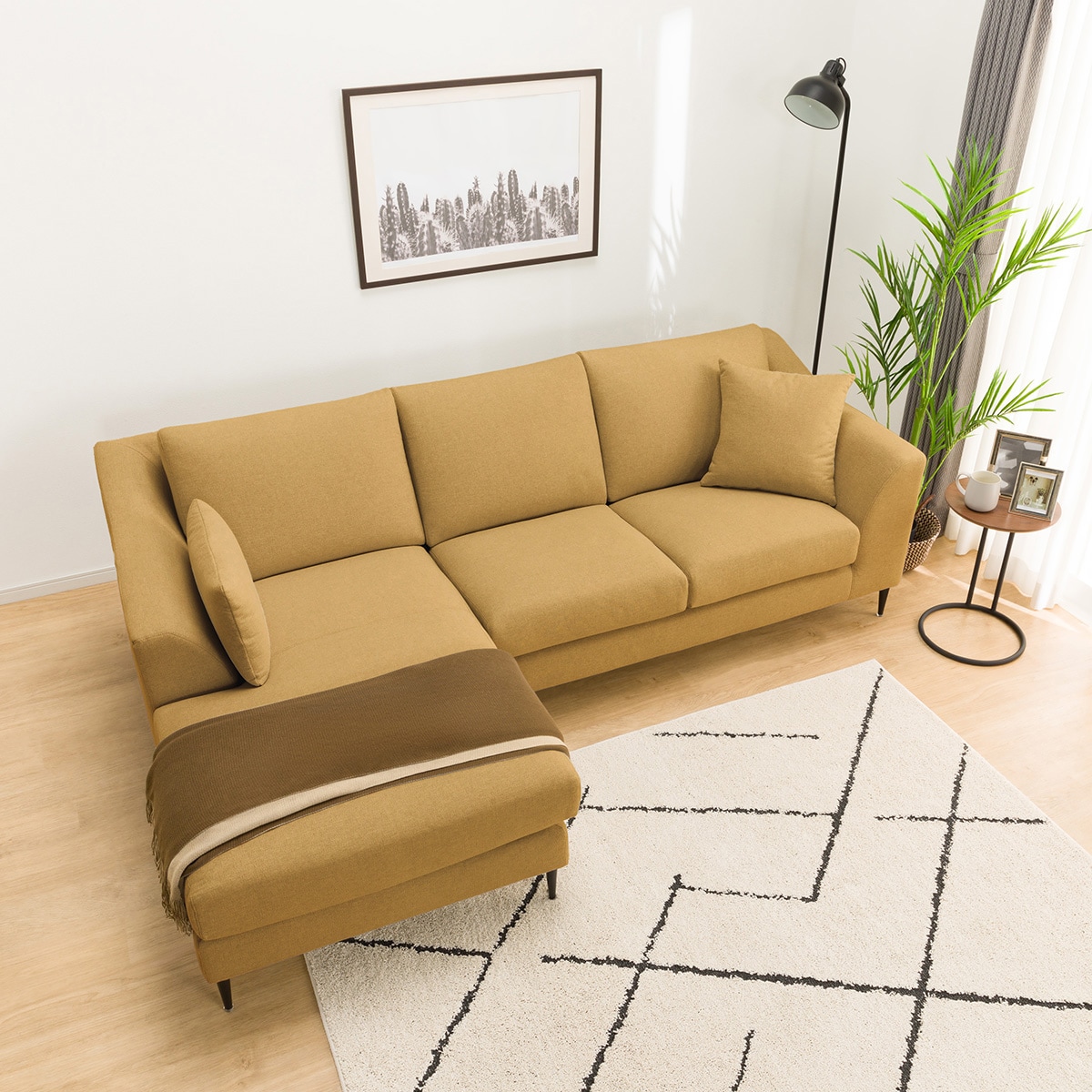 布張りカウチソファ(Nポケット BS15 RC Nシールド-YE) | ニトリ