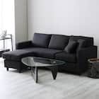 カウチソファ 布張りタイプ (HT 3P BK) 1枚目画像