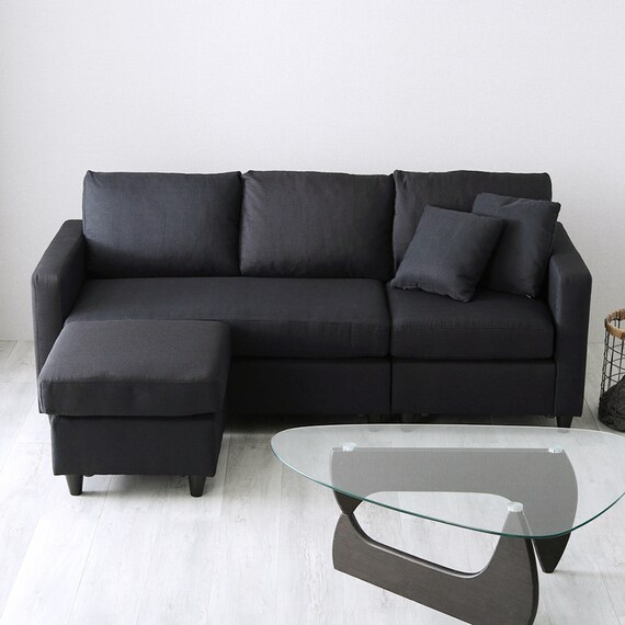 カウチソファ 布張りタイプ (HT 3P BK) 13枚目画像