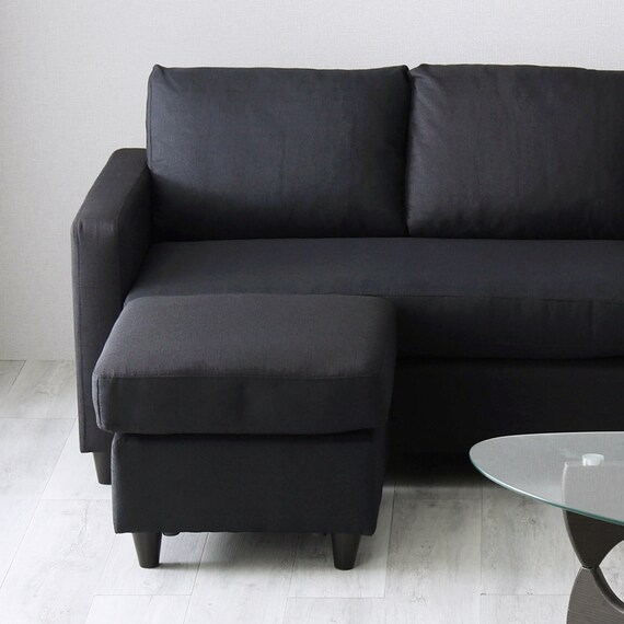 カウチソファ 布張りタイプ (HT 3P BK) 17枚目画像