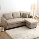 カウチソファ 布張りタイプ (HT 3P BE) 1枚目画像