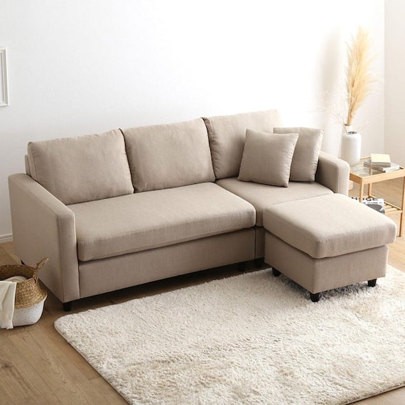 カウチソファ 布張りタイプ (HT 3P BE) 1枚目画像