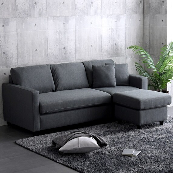 カウチソファ 布張りタイプ (HT 3P CGY) 1枚目画像