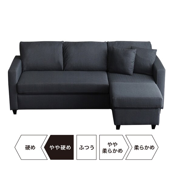 カウチソファ 布張りタイプ (HT 3P CGY) 21枚目画像