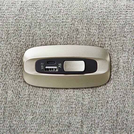 2人掛け電動リクライニングソファ 布張りタイプ (EL03 LGY) 6枚目画像