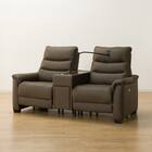 2人掛け電動リクライニングソファ 収納ユニット付き 本革(一部合成皮革)タイプ (Nビリーバ3 BR) 16枚目画像