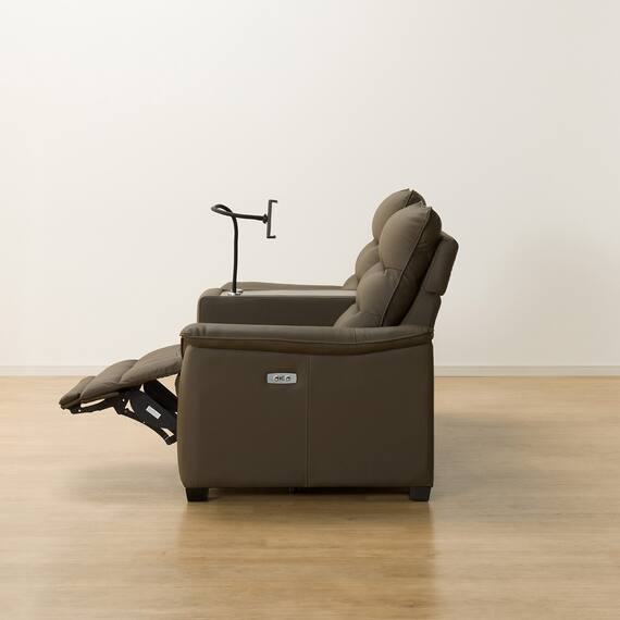 2人掛け電動リクライニングソファ 収納ユニット付き 本革(一部合成皮革)タイプ (Nビリーバ3 BR) 19枚目画像