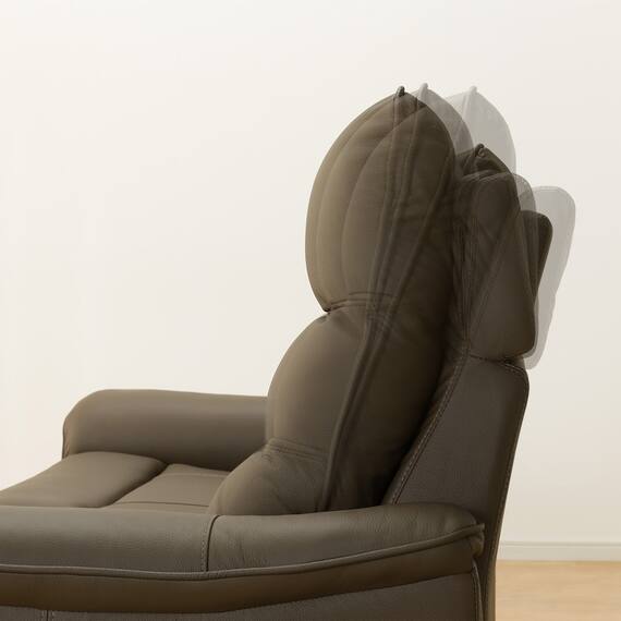 2人掛け電動リクライニングソファ 収納ユニット付き 本革(一部合成皮革)タイプ (Nビリーバ3 BR) 21枚目画像