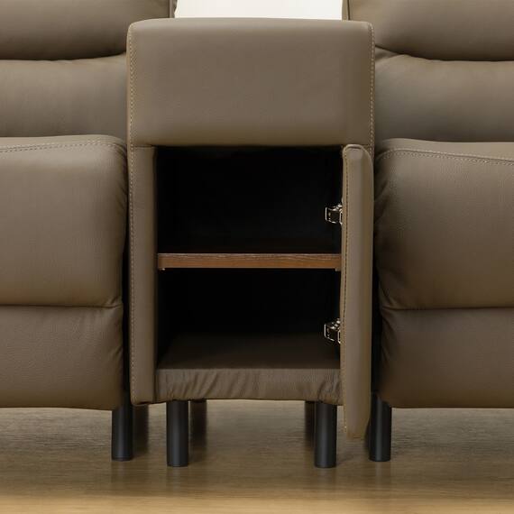 2人掛け電動リクライニングソファ 収納ユニット付き 本革(一部合成皮革)タイプ (Nビリーバ3 BR) 27枚目画像