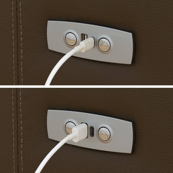 2人掛け電動リクライニングソファ 収納ユニット付き 本革(一部合成皮革)タイプ (Nビリーバ3 BR) 29枚目画像