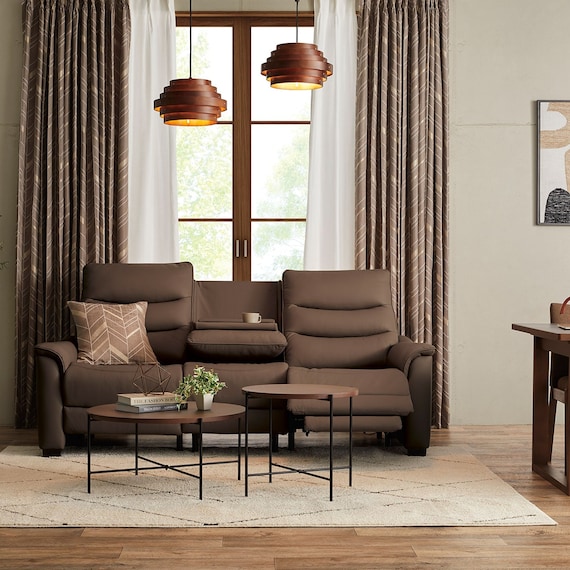 3人掛け電動リクライニングソファ テーブル付き 本革(一部合成皮革)タイプ (Nビリーバ3 ヒーター付き BR) 11枚目画像