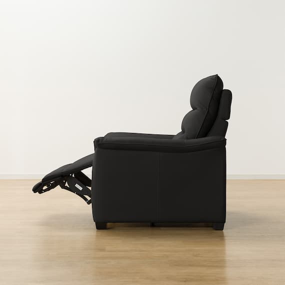 1人掛け電動リクライニングソファ 本革(一部合成皮革)タイプ (Nビリーバ3 BK) 16枚目画像